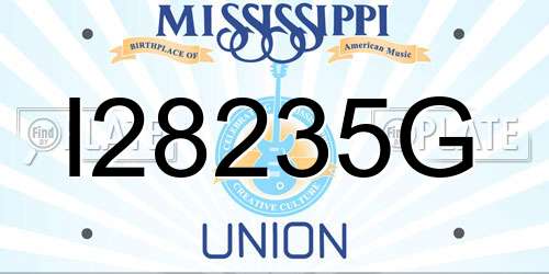 I28235G Mississippi License Plate