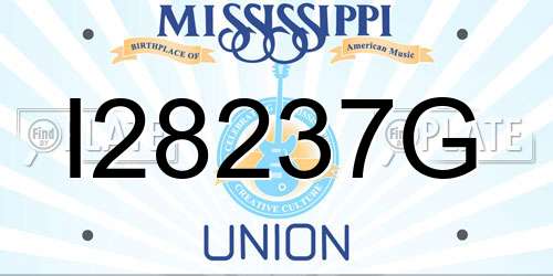 I28237G Mississippi License Plate