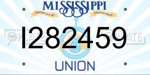 I282459 Mississippi License Plate