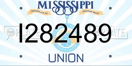 I282489 Mississippi License Plate