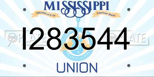 I283544 Mississippi License Plate