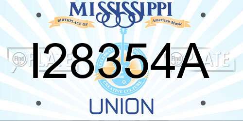 I28354A Mississippi License Plate