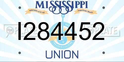 I284452 Mississippi License Plate