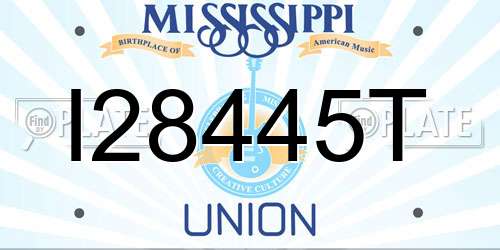 I28445T Mississippi License Plate