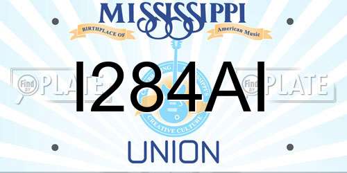 I284AI Mississippi License Plate