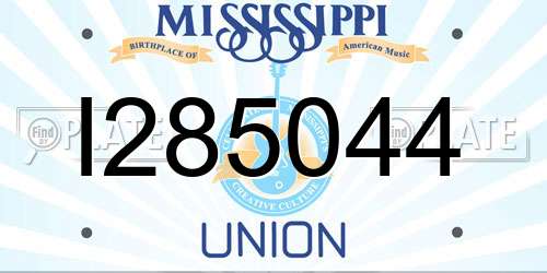I285044 Mississippi License Plate