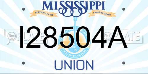 I28504A Mississippi License Plate