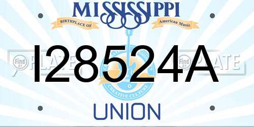 I28524A Mississippi License Plate