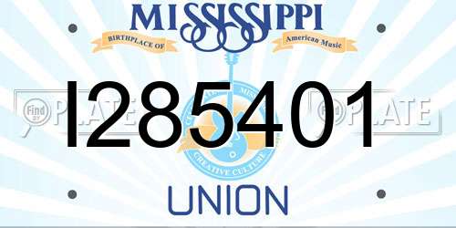 I285401 Mississippi License Plate