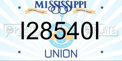 I28540I Mississippi License Plate