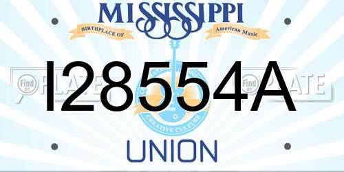 I28554A Mississippi License Plate