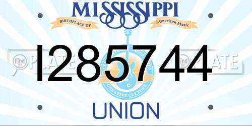I285744 Mississippi License Plate