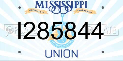 I285844 Mississippi License Plate