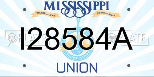 I28584A Mississippi License Plate