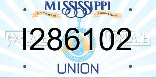 I286102 Mississippi License Plate