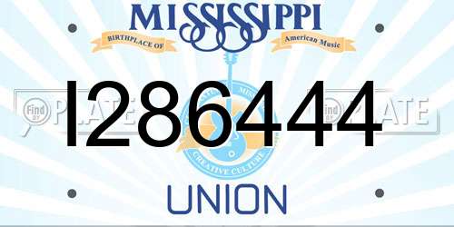 I286444 Mississippi License Plate