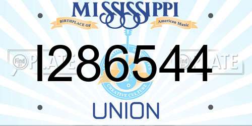 I286544 Mississippi License Plate