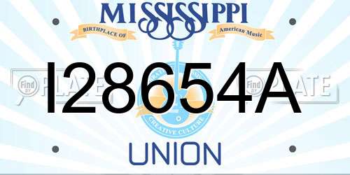 I28654A Mississippi License Plate