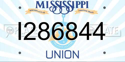 I286844 Mississippi License Plate