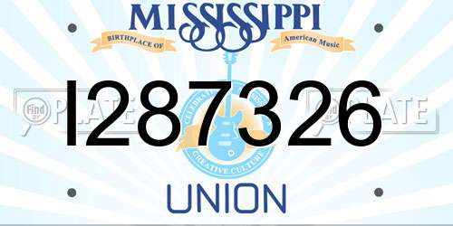 I287326 Mississippi License Plate