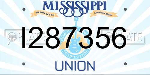 I287356 Mississippi License Plate