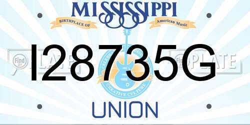 I28735G Mississippi License Plate