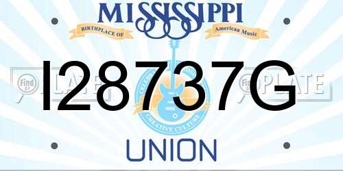 I28737G Mississippi License Plate
