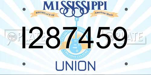 I287459 Mississippi License Plate