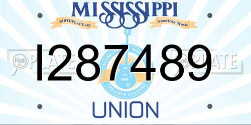 I287489 Mississippi License Plate