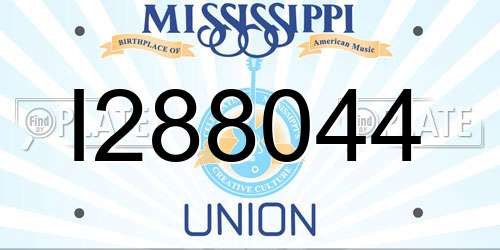 I288044 Mississippi License Plate