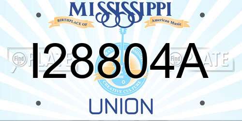 I28804A Mississippi License Plate