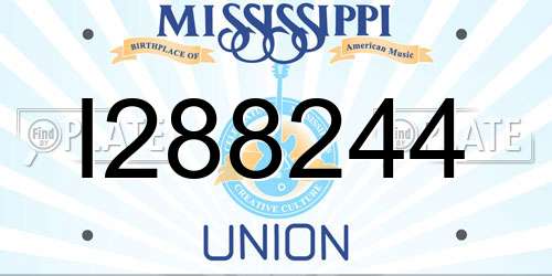 I288244 Mississippi License Plate