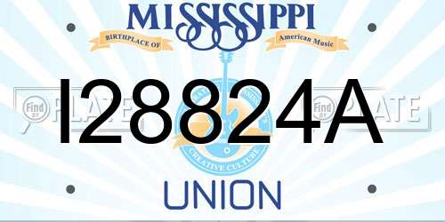 I28824A Mississippi License Plate