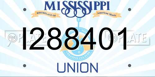 I288401 Mississippi License Plate