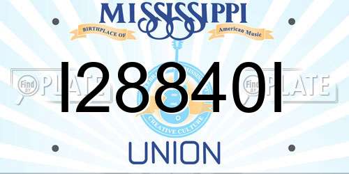I28840I Mississippi License Plate