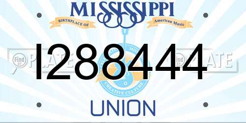 I288444 Mississippi License Plate