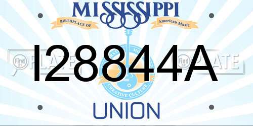 I28844A Mississippi License Plate