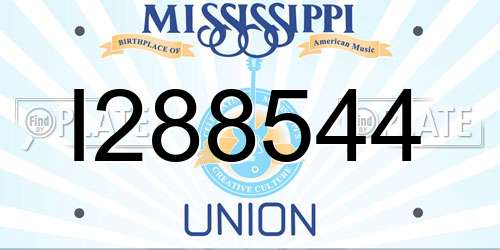 I288544 Mississippi License Plate