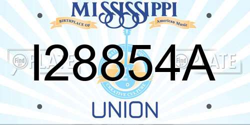 I28854A Mississippi License Plate