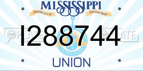 I288744 Mississippi License Plate