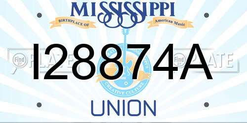 I28874A Mississippi License Plate