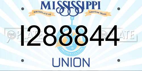 I288844 Mississippi License Plate