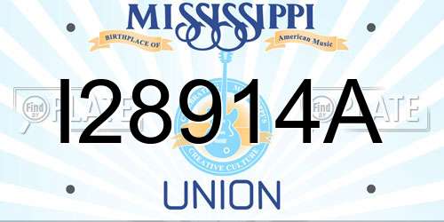 I28914A Mississippi License Plate