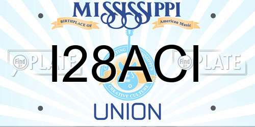 I28ACI Mississippi License Plate