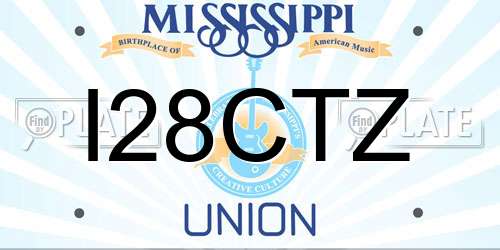 I28CTZ Mississippi License Plate