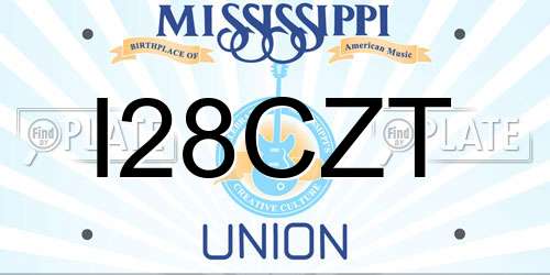 I28CZT Mississippi License Plate