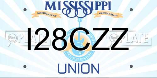 I28CZZ Mississippi License Plate