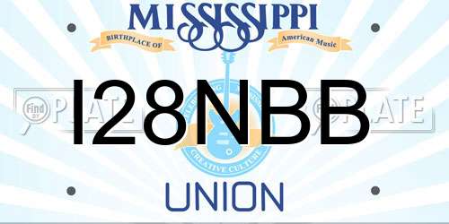 I28NBB Mississippi License Plate