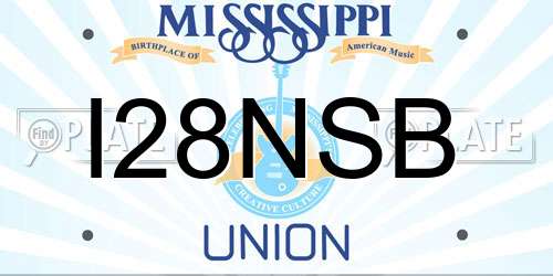 I28NSB Mississippi License Plate