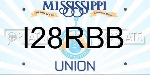 I28RBB Mississippi License Plate